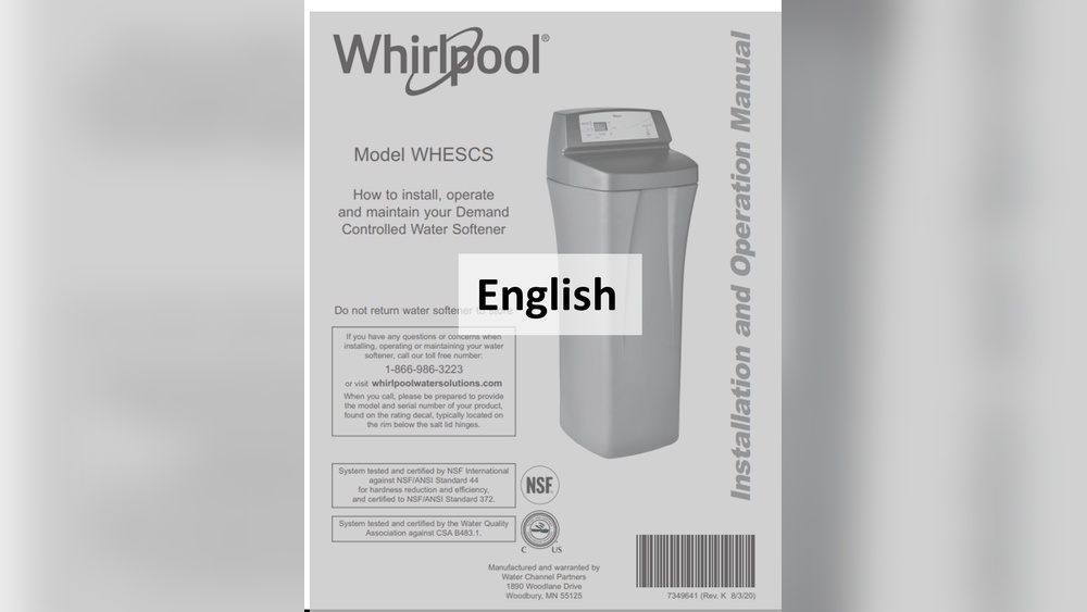 Whirlpool Water Softener Settings