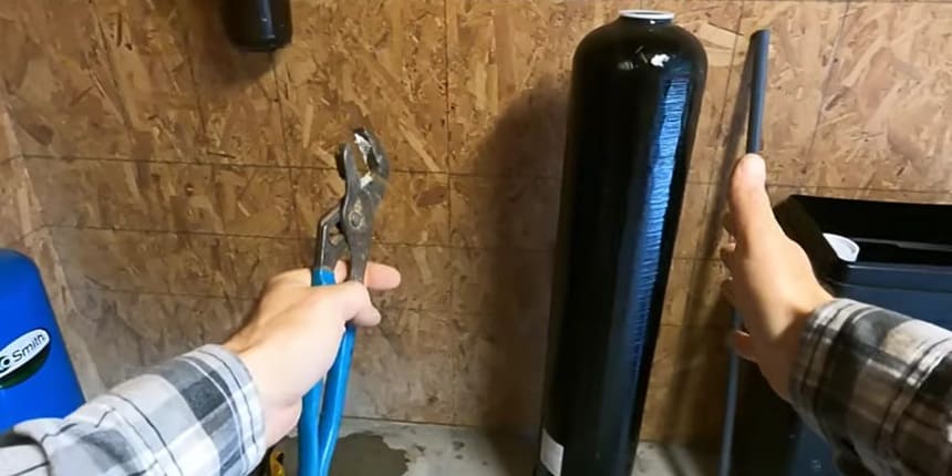 water softener install location